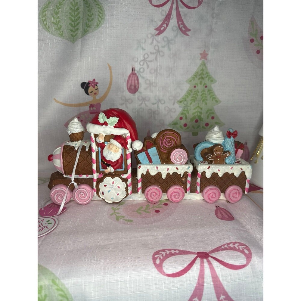 Peppermint Square Gingerbread Santa Candy Train